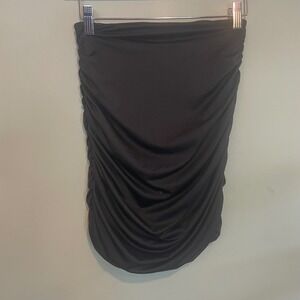Womens Casual Pull On Party Ruched Coquette Going Out Mini‎ Skirt Black Small